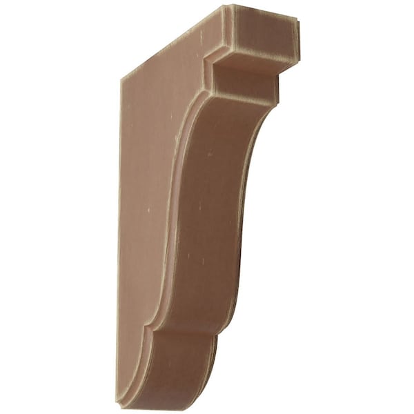 Ekena Millwork 1 3/4"W x 5"D x 7 1/2"H Bedford Wood Vintage Decor Bracket, Weathered Brown BKTWD02X05X08BEBR - main